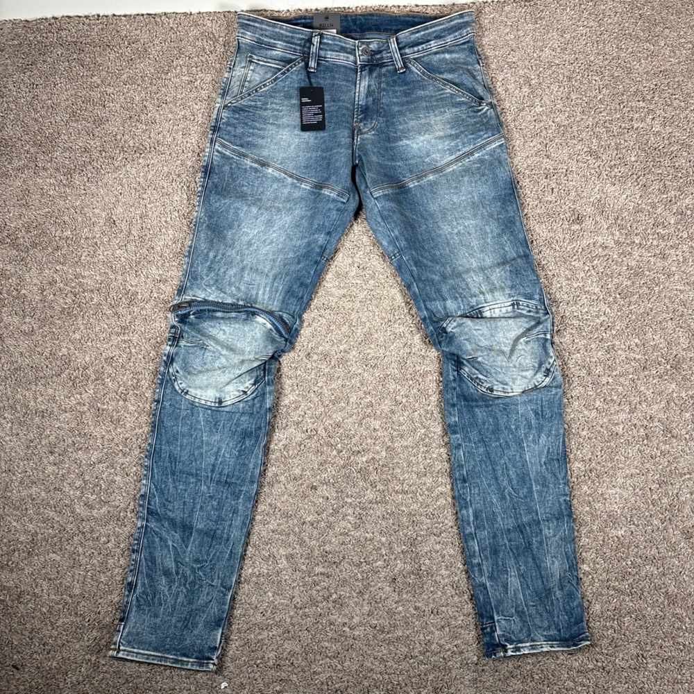 G-Star RAW 5620 3D Zip Knee Skinny Jeans Light Vintage Aged W31 L34 D01252-8969